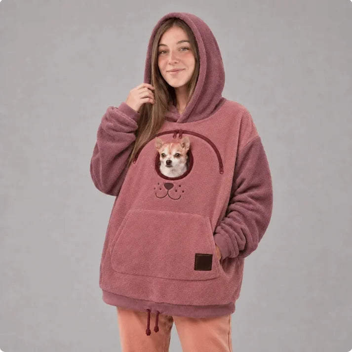 Sudadera canguro para perros rosa