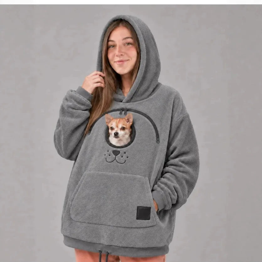 Sudadera canguro con bolsillo para mascota