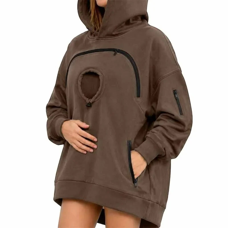 Sudadera canguro con gato