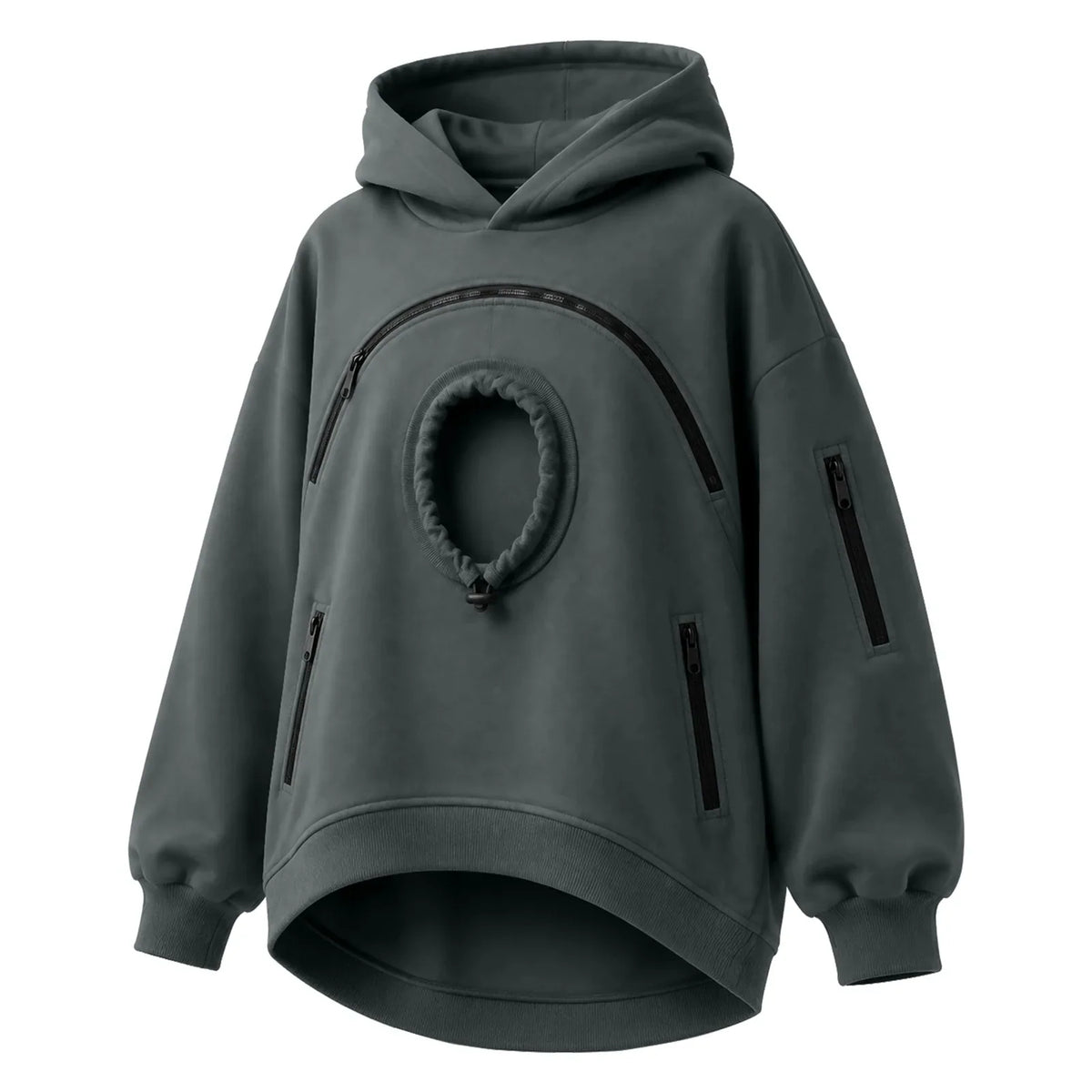 Sudadera canguro para gatos gris