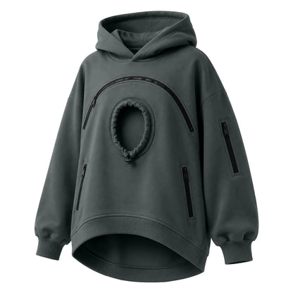 Sudadera canguro para gatos gris