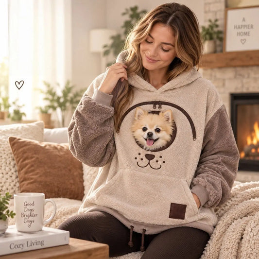 Sudadera Canguro para Perros – Crema