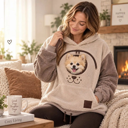 Sudadera canguro para mascotas crema