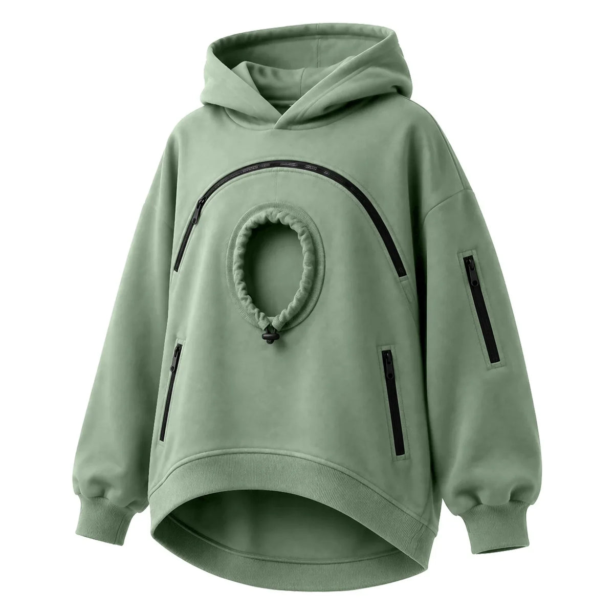 Sudadera canguro para gatos verde salvia